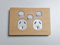 Plywood Double Outlet With Centre Switch