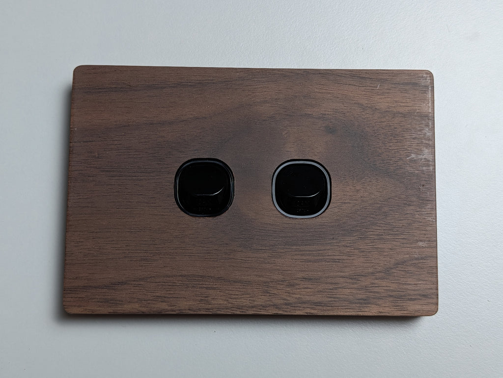 Walnut 2 Gang Cover