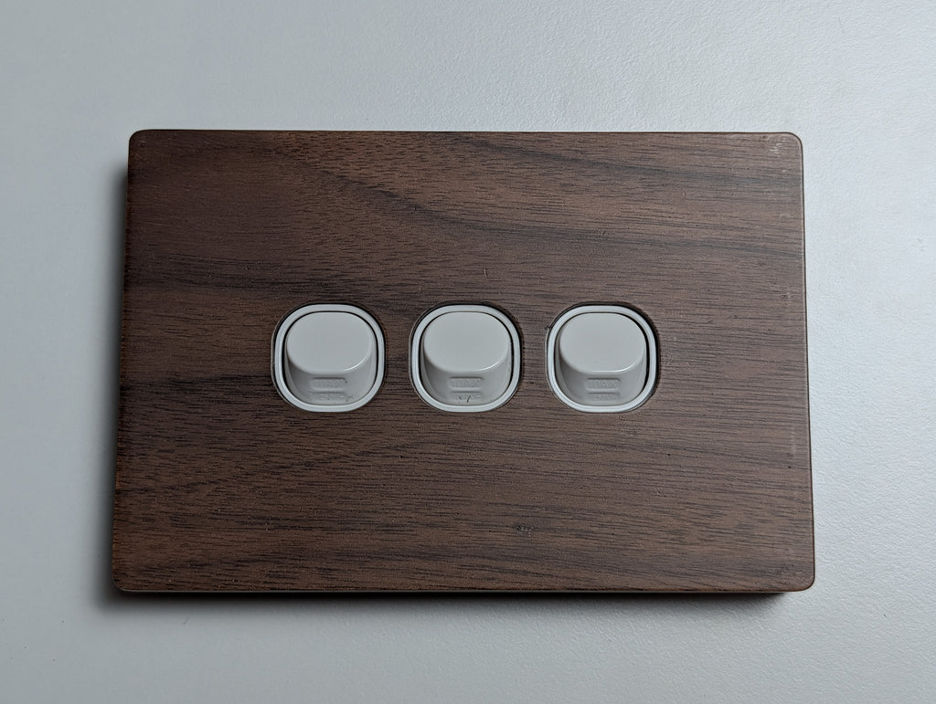 Walnut 3 Gang Cover