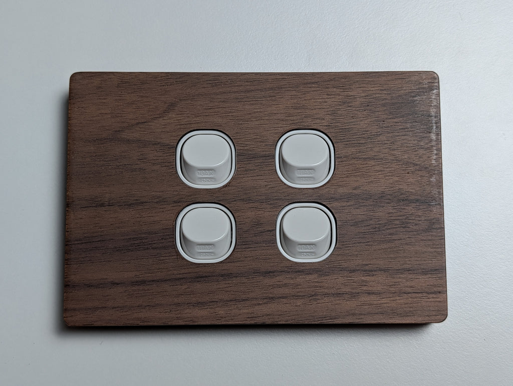 Walnut 4 Gang Cover