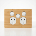 Bamboo Double Outlet with Centre Switch
