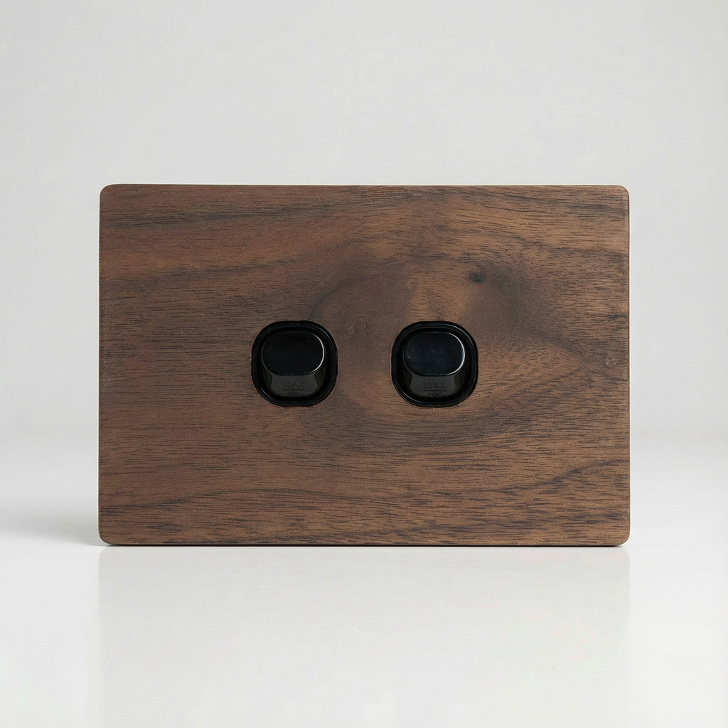 Walnut 2 Gang Cover