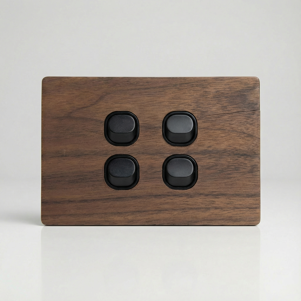 Walnut 4 Gang Cover