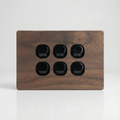 Walnut 6 Gang Cover